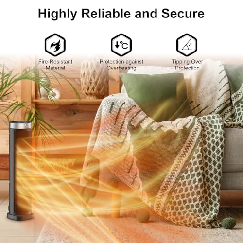 Oscillating Tower Space Heater with Remote and Thermostat 1500W