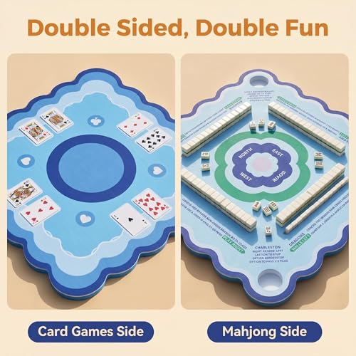 Floating Mahjong Table for Pool, 31.5-inch Double-Sided EVA Game Mat