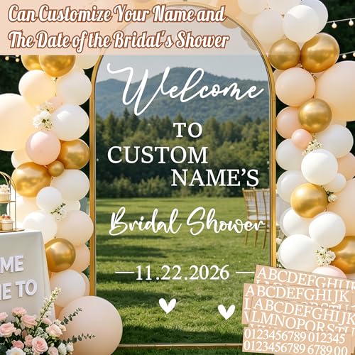 Custom Bridal Shower Welcome Sign Mirror Decal - DIY Vinyl Letters