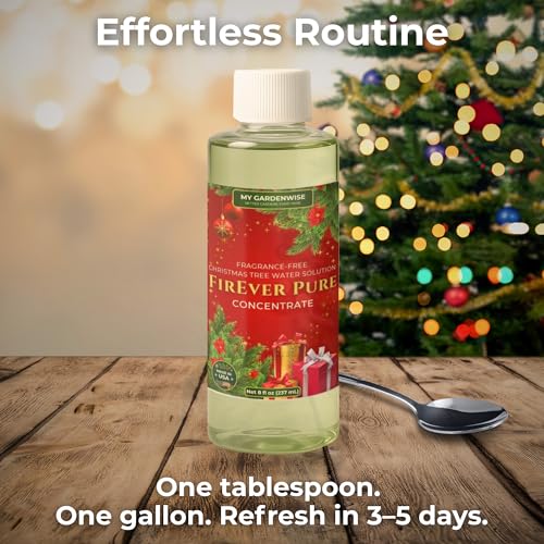 Live Christmas Tree Food & Preserver Additive - Reduces Needle Drop (8 oz)
