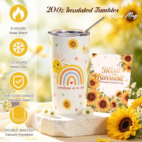 Sunflower Gift Set Tote Bag and Self-Care Gift Box for Women - Birthday, Mom, Wife, Friend