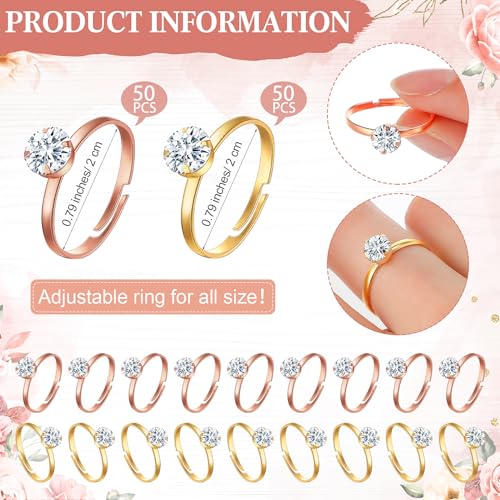 Bridal Shower Ring Hunt Game Set with Wooden Sign and 100 Plastic Rings