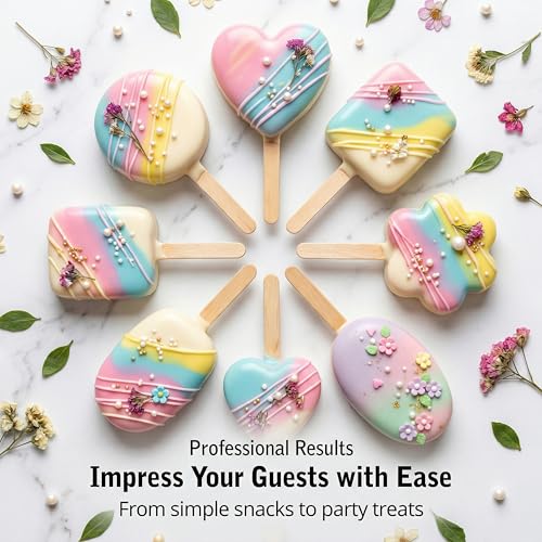 5-Piece Cake Pop Mold Set with Tray - 5 Shape Plunger Cutters for Baking