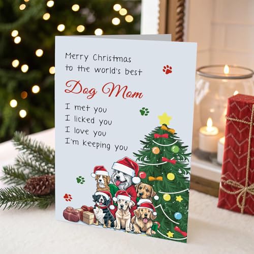 Naixiwen Dog Mom Christmas Card - Heartfelt Holiday Greeting for Pet Owners