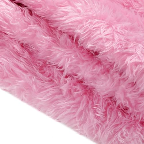 18-Inch Pink Faux Fur Christmas Tree Skirt for Small Tabletop Trees