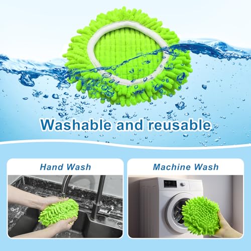 Microfiber Chenille Spin Mop Replacement Heads - Reusable Mop Pads (3 Pack)