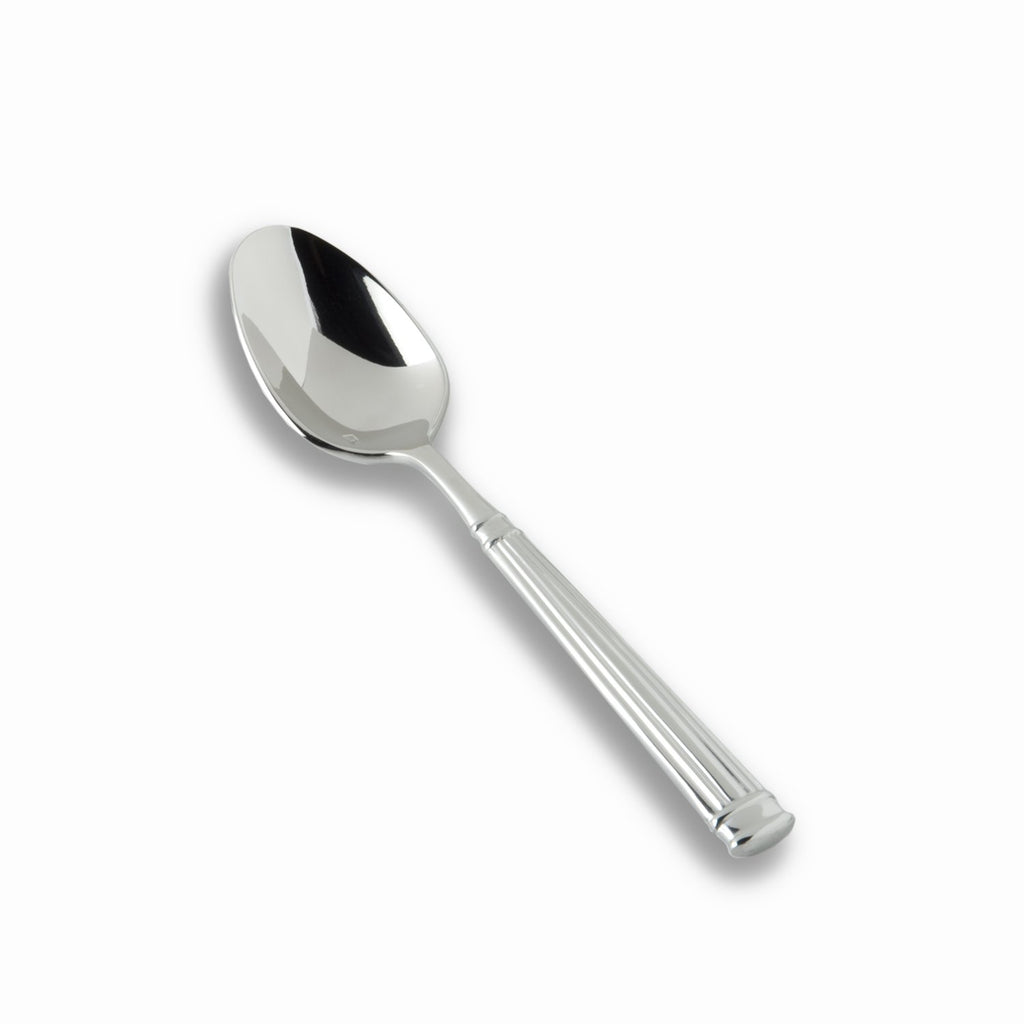 Fortessa Doria 18/10 Stainless Steel Flatware Dessert/Oval Soup Spoon, Set of 12,Silver