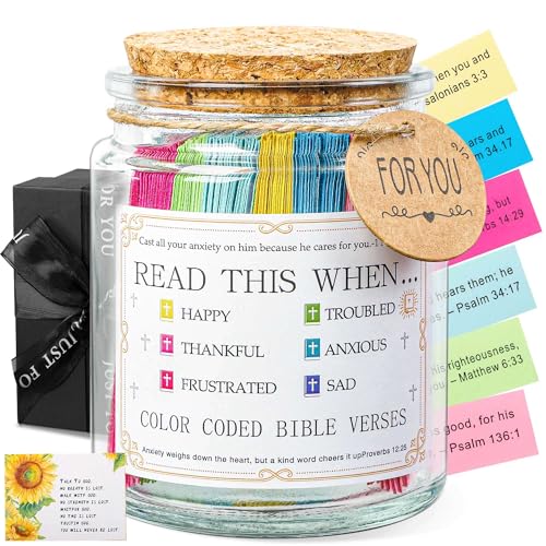 Bible Verse Jar with Daily Scripture Scrolls for Prayer and Encouragement