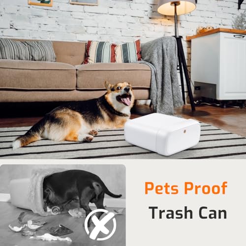 Slim 2.6 Gallon Bathroom Trash Can with Press Top Lid - White Plastic