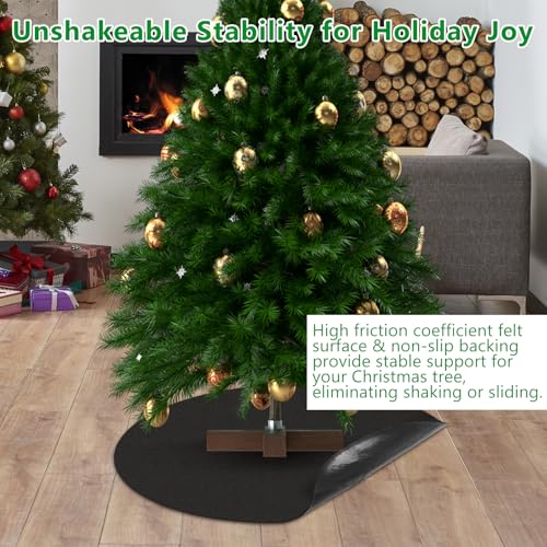 30-Inch Non-Slip Felt Christmas Tree Stand Mat - Floor Protector for Spills & Scratches