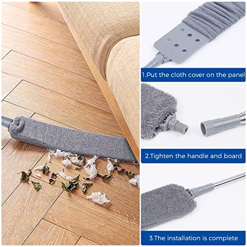Retractable Gap Dust Cleaner with 61" Extension Pole & 2 Microfiber Cloths