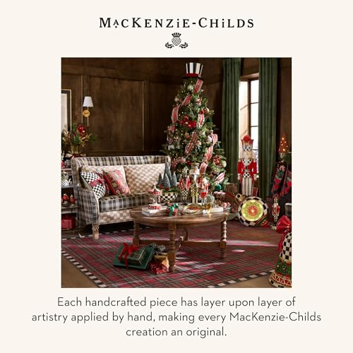 MacKenzie-Childs Beaded Holiday Ornaments Set of 2 Santa & Snowman Christmas Decorations