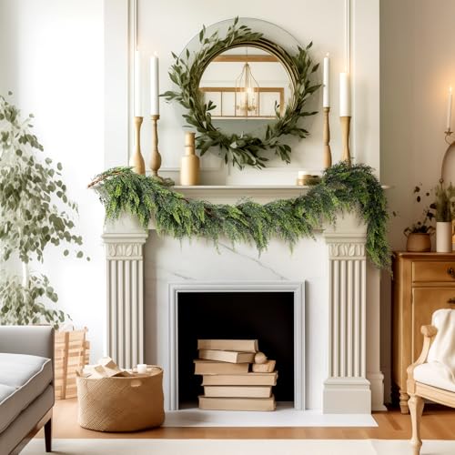 WBHome Juniper Garland 6 ft - Real-Touch Christmas Holiday Decor, Indoor/Outdoor