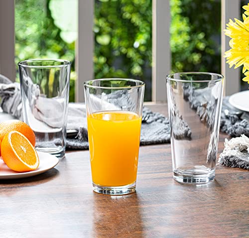 10-Piece Stackable Glass Tumbler Set, 16oz Heavy Base Drinking Glasses