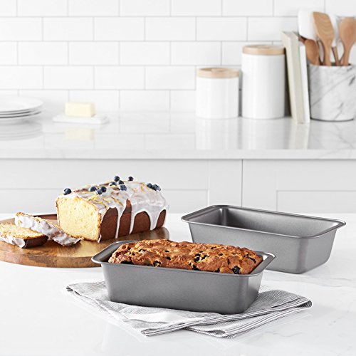 Nonstick Steel Bread Loaf Pan Set - 9.5 x 5 Inch Baking Pans (2-Pack)