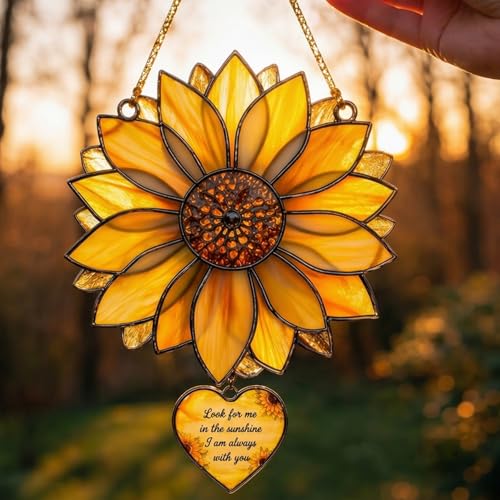 Sunflower Memorial Suncatcher Ornament - Sympathy Bereavement Keepsake