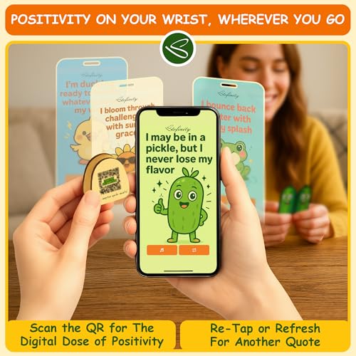 Positive Pickle Jar with 60 Affirmation Cards and Wooden Display Stand