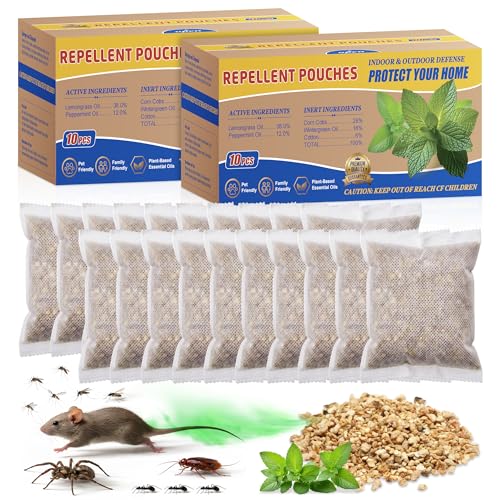 20-Pack Natural Pest Control Pouches, Plant-Based Rodent & Insect Repellent