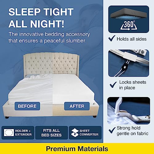 Bed Sheet Holder Straps - Heavy Duty Sheet Tightener Clips for All Beds