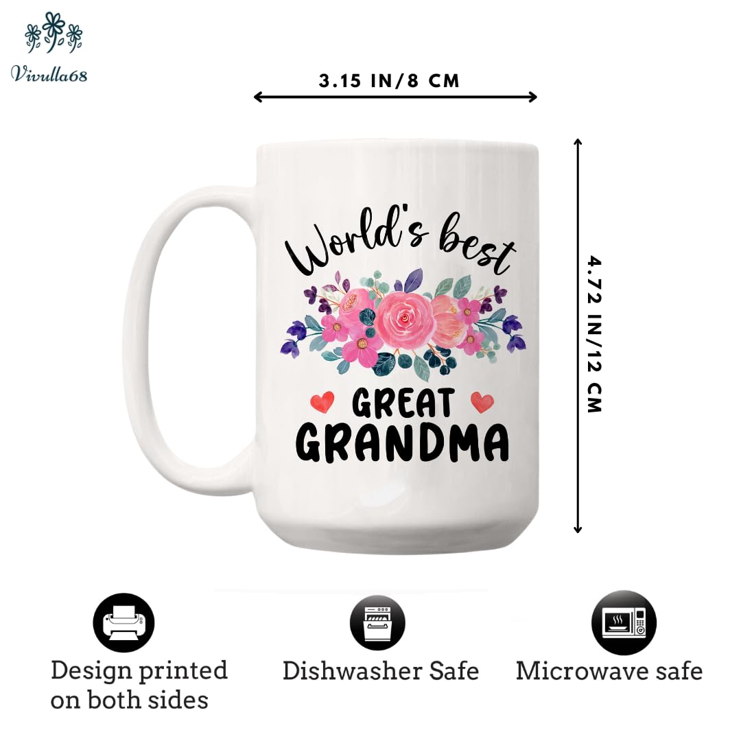 Worlds Best Great Grandma Mug - ideas Great Grandma Presents, Gifts for Great Grandma from Grandkids, Grandson - Christmas, Mother's Day, Birthday Gifts for Great Grandmother, Great Grandma Cup