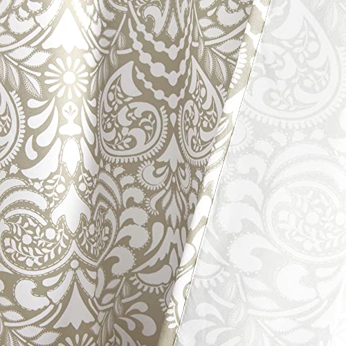 Lush Decor Boho Medallion Shower Curtain Single 72" W x 72" L Neutral - Boho Shower Curtains for Bathroom Decor - Beige Bathroom Curtain