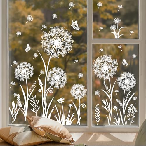 Double-Sided Dandelion Flower Window Clings - Spring Decor