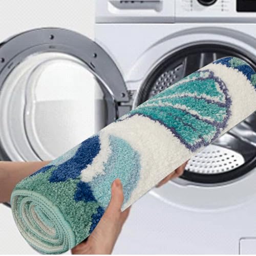 Coastal Sea Star Bathroom Rug, Non-Slip Absorbent Bath Mat 31.5 x 19.7 Inch