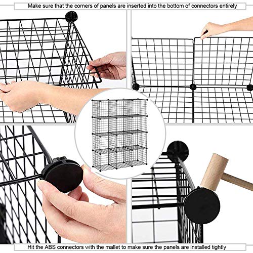 12-Cube Metal Wire Storage Organizer Modular Shelving Unit