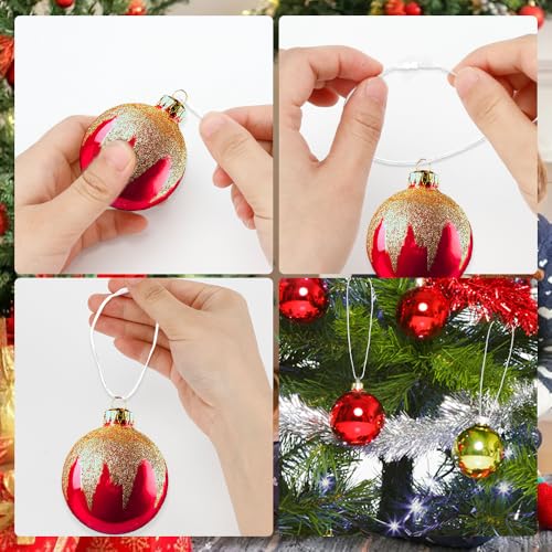 SythorYang 200Pcs White Christmas Ornament Hangers with Snap Fastener – 7.87in Skin Opt Cord