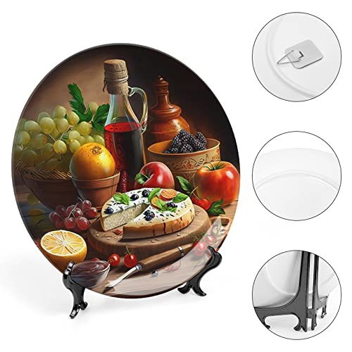 6-Inch Decorative Ceramic Plate with Display Stand for Wall or Table