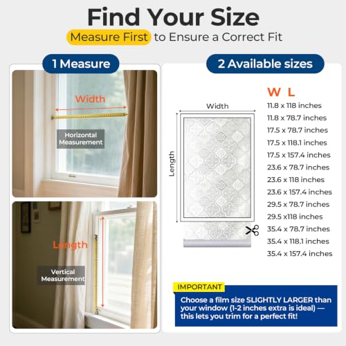 Decorative Window Privacy Film - Anti-Glare, UV Blocking, Easy Install