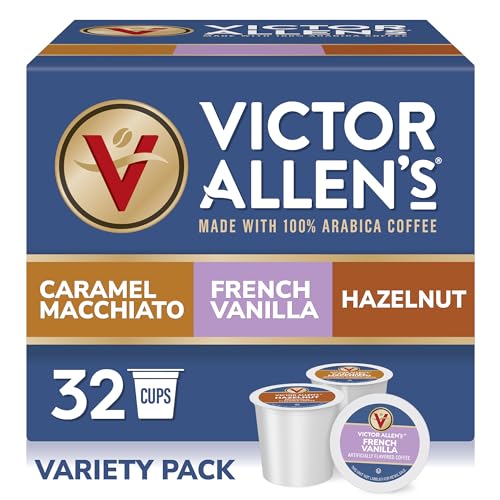Flavored Coffee Pods Variety Pack (32 Count) - Vanilla, Caramel & Hazelnut