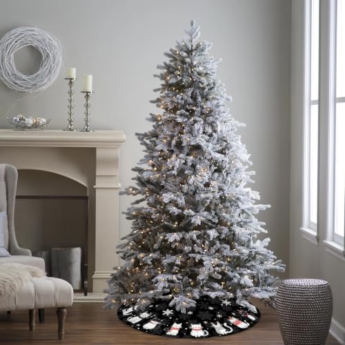 GIITSRIZ Black Christmas Tree Skirt 48 Inch Cat Pattern, Large (Christmas-04)