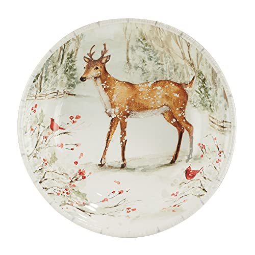 Certified International Winter's Walk 11.25-Inch Dinner Plates Large Pack of 3, Multicolor Holiday Tableware