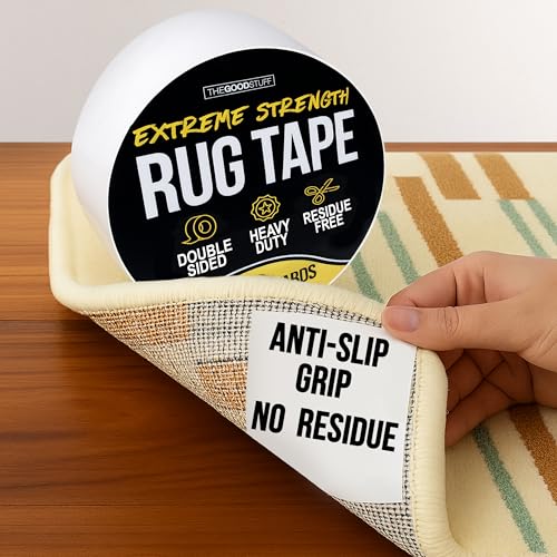 Double-Sided Rug Tape - 2 Inch x 30 Yard Heavy-Duty Non-Slip Carpet Grip