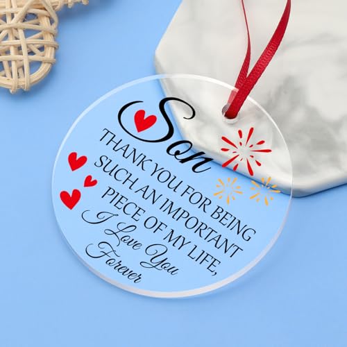 Personalized Son Christmas Ornament - Inspirational Gift from Mom & Dad
