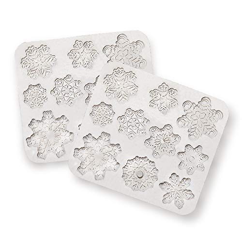CNYMANY 2-Pack 20-Cavity Snowflake Fondant Molds - Silicone Cake Decorating Tools
