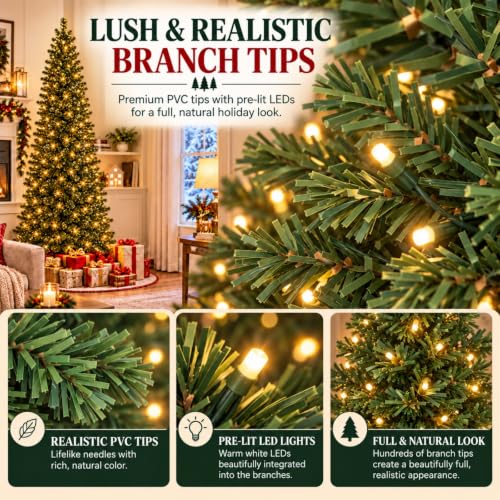 Avatar Controls 7.5FT Smart Pencil Christmas Tree with 350 LEDs, App & Remote