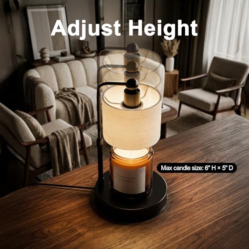 Dimmable Electric Candle Warmer Lamp with Timer & Adjustable Height
