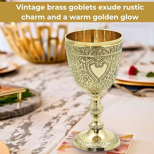 Handmade Solid Brass Wine Goblet - Elegant Medieval Gothic Chalice
