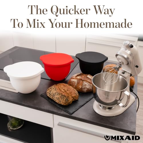 Silicone Bowl Liners for 5 Qt Tilt-Head Stand Mixers, 3-Piece Set with Lids