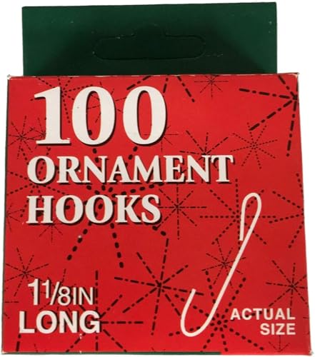 Silver Metal Christmas Ornament Hooks - 100-Piece Box Set for Tree Decor