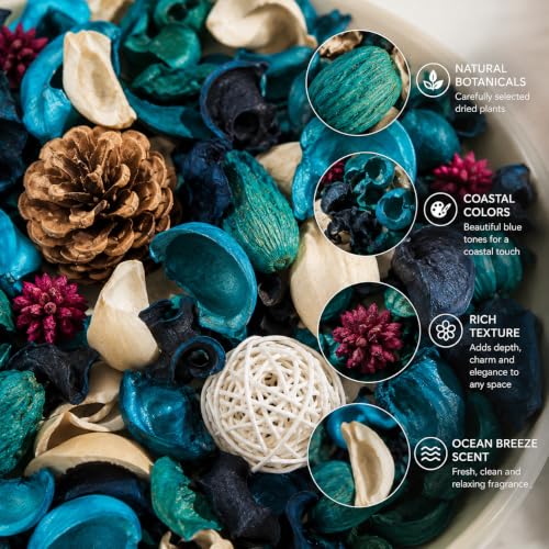 Blue Coastal Potpourri with Ocean Scent - Natural Dried Botanical Bowl Filler