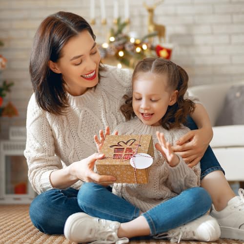 Brown Christmas Cookie Gift Boxes with Window - 6x6x3in, Pack of 30