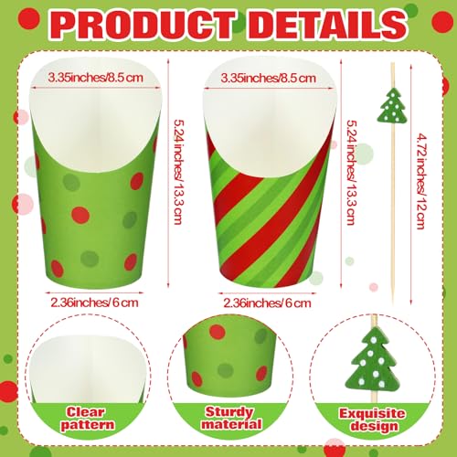 Reallnaive 250 Pcs Christmas Red & Green Charcuterie Cups & Picks Set (Red & Green)