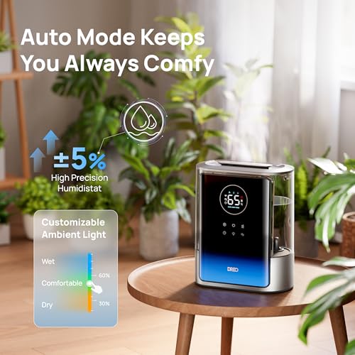Smart Humidifier for Large Rooms with Warm and Cool Mist 8L Tank