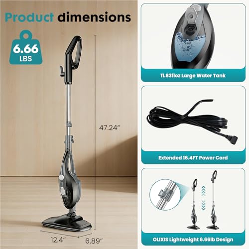 10-in-1 Multifunctional Steam Mop, Detachable Handheld Steam Cleaner