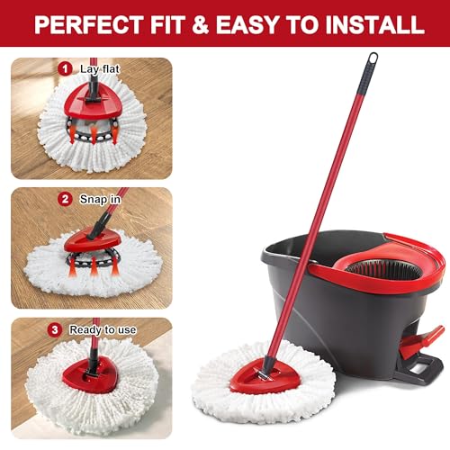 Microfiber Spin Mop Replacement Heads - 4 Pack Triangular Refills