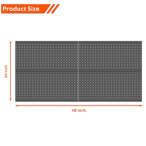 4 Pcs Metal Pegboard Wall Panels for Garage Tool Storage System