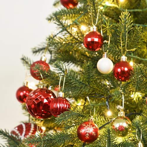 Red Shatterproof Christmas Ball Ornaments Set - 24 Pack 1.57" Xmas Tree Balls